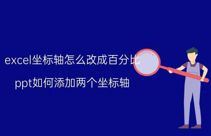 excel坐标轴怎么改成百分比 ppt如何添加两个坐标轴？